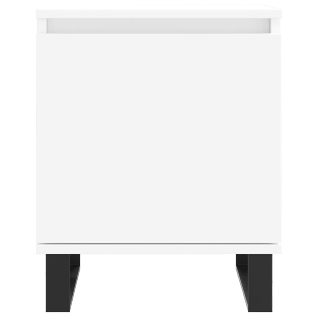 Mesita De Noche Madera De Ingeniería Blancp 40x30x50 Cm_3