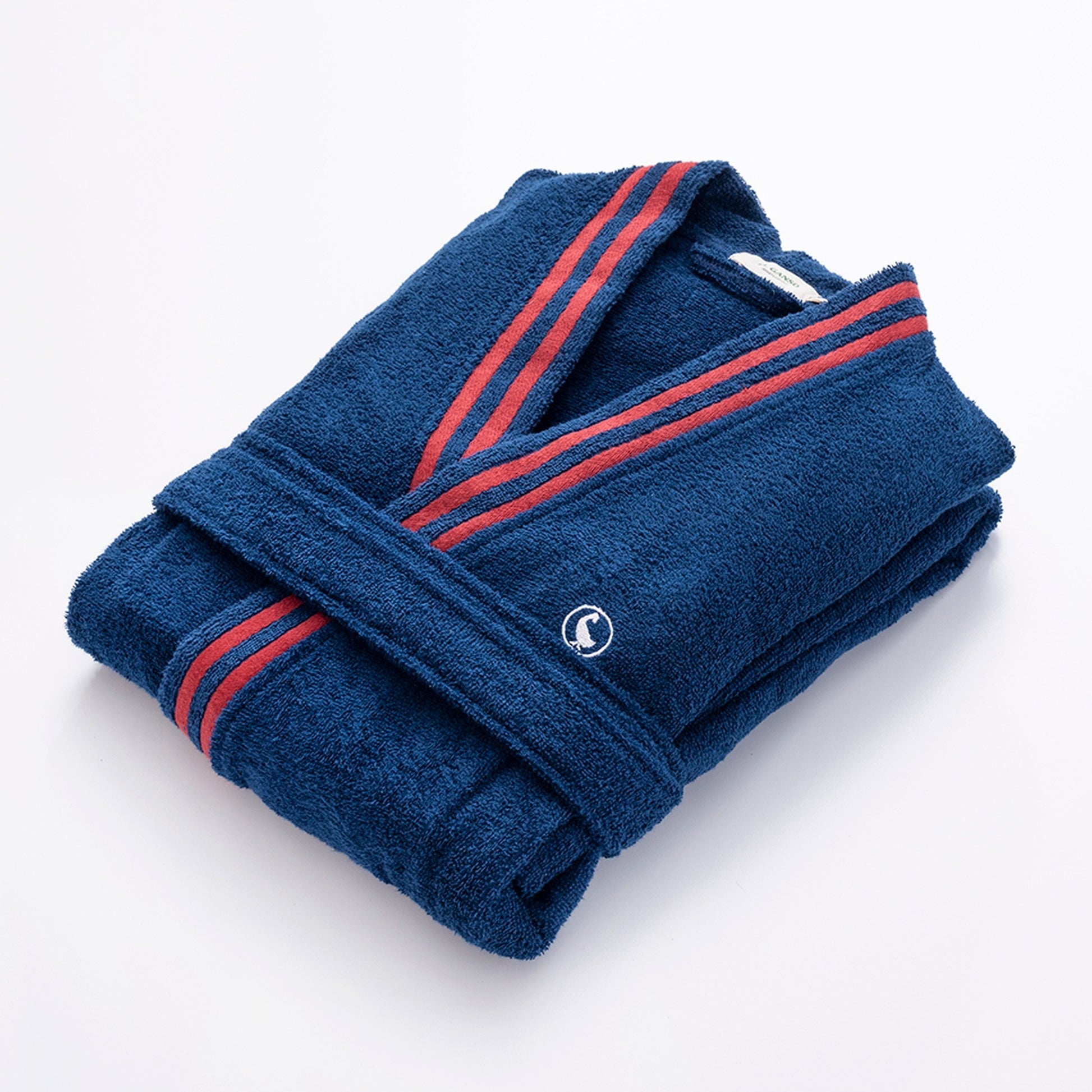 Albornoz Azul Marino L/xl 320gsm 100% Algodón Con Logo Bordado El Ganso_4