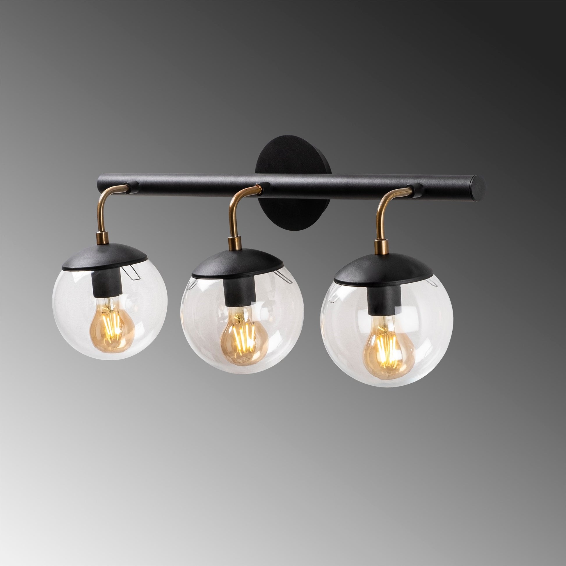 Aplique De Pared, Metal , Negro, 61x28x20, Casquillo 3 X E 27 Max 40 W