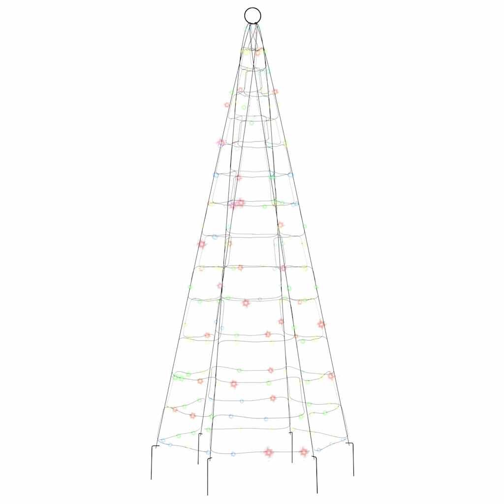 Vidaxl Árbol De Navidad En Asta De Bandera 200 Led De Colores 180 Cm_3