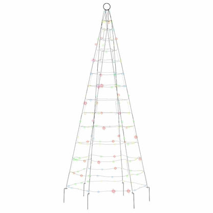 Vidaxl Árbol De Navidad En Asta De Bandera 200 Led De Colores 180 Cm_3