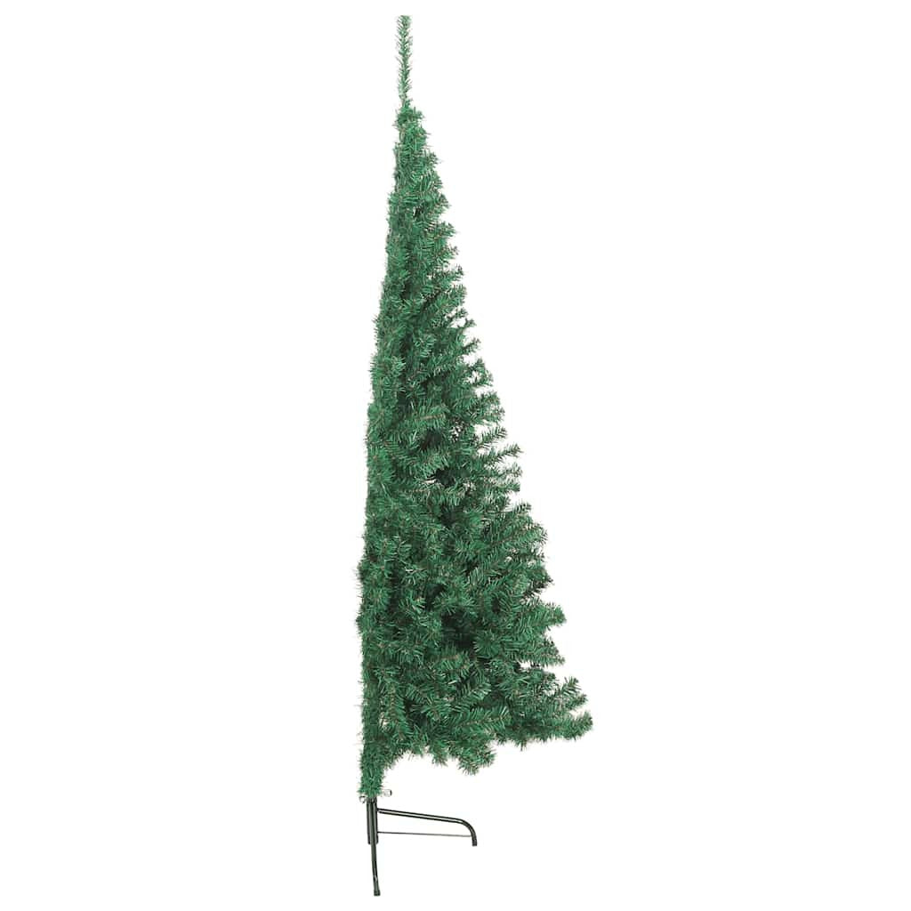 Vidaxl Medio Árbol De Navidad Artificial Con Soporte Pvc Verde 210 Cm_4
