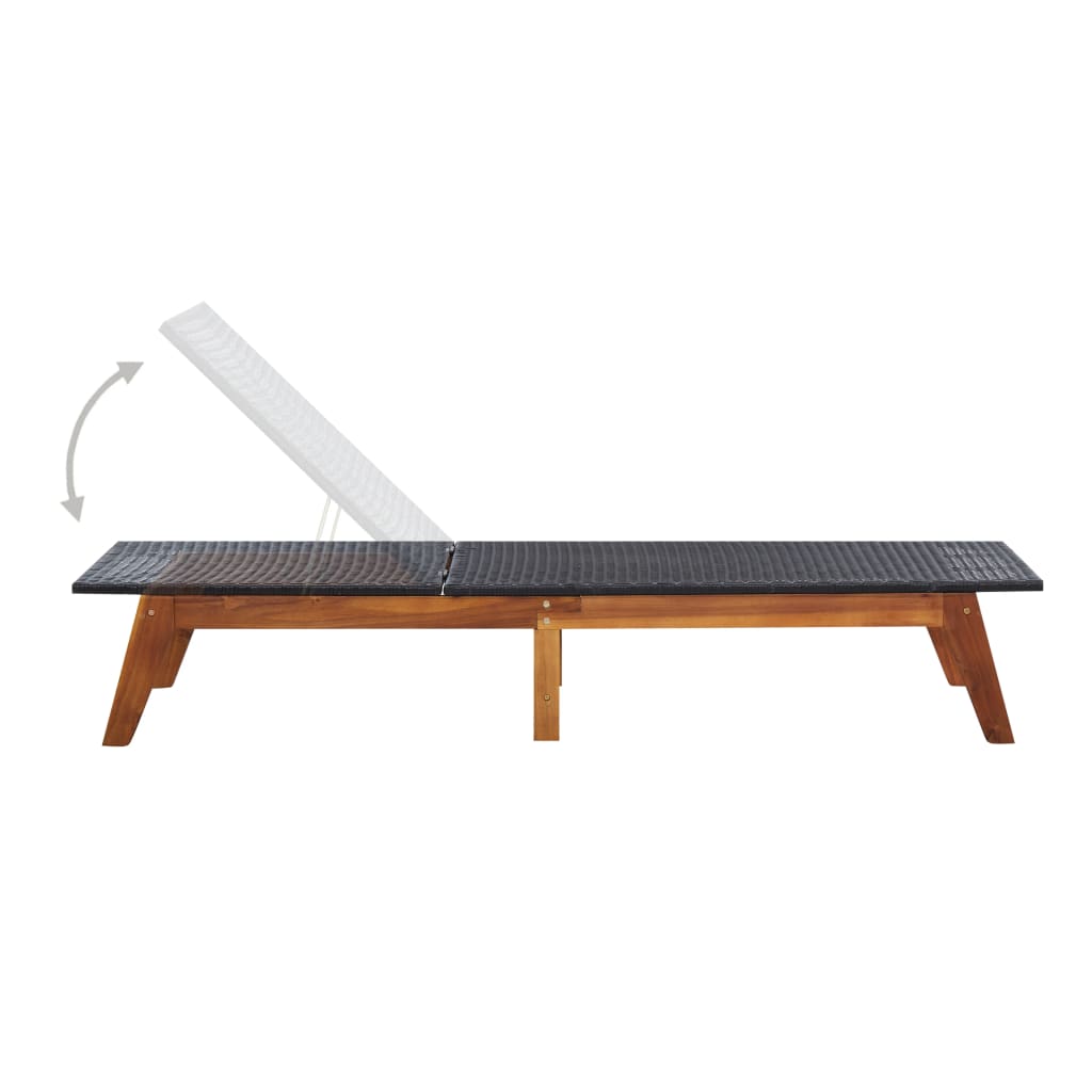 Tumbona Con Mesa Ratán Sintético Y Madera Maciza De Acacia_4