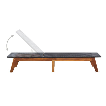 Tumbona Con Mesa Ratán Sintético Y Madera Maciza De Acacia_4