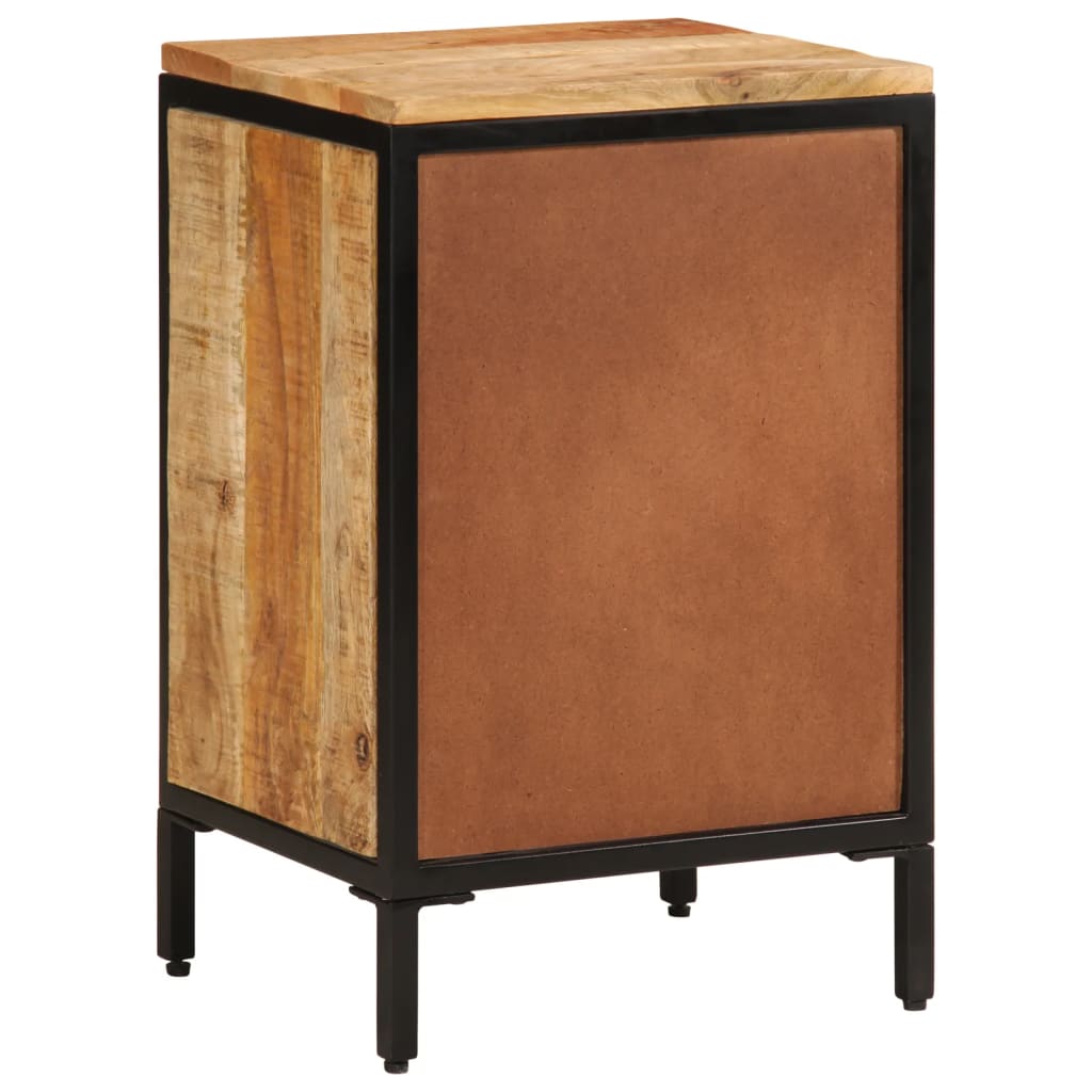 Mesita De Noche 3 Cajones Madera Maciza Mango Rugosa 40x35x53cm_3