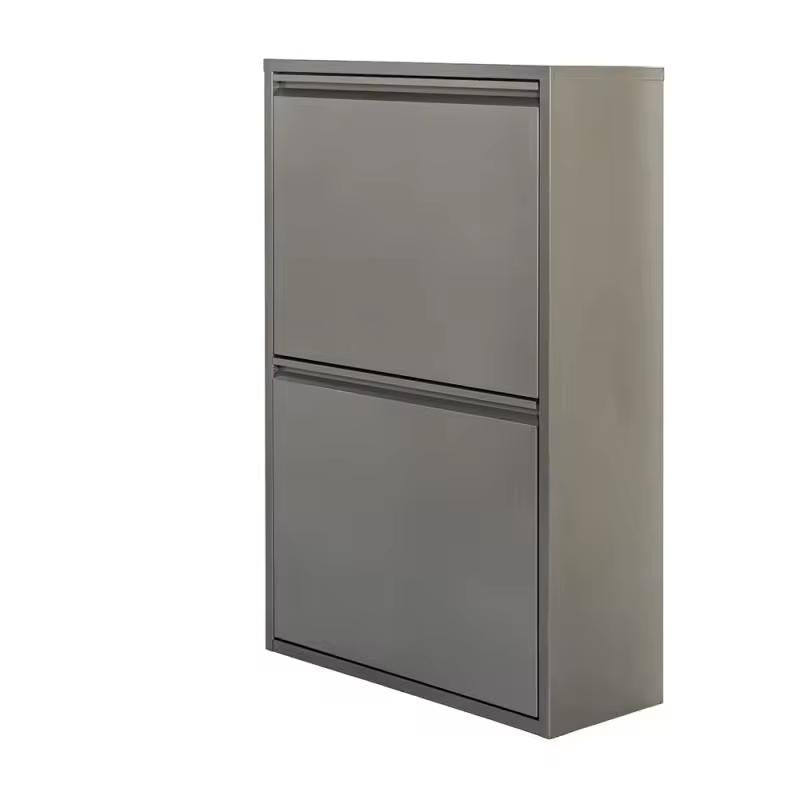 Armário de reciclagem em metal cinzento PAT 4