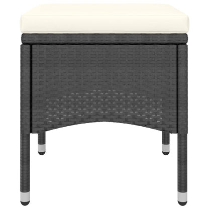 Vidaxl Mesa Sillas Jardín 5 Pzas Ratán Sintético Vidrio Templado Negro_5