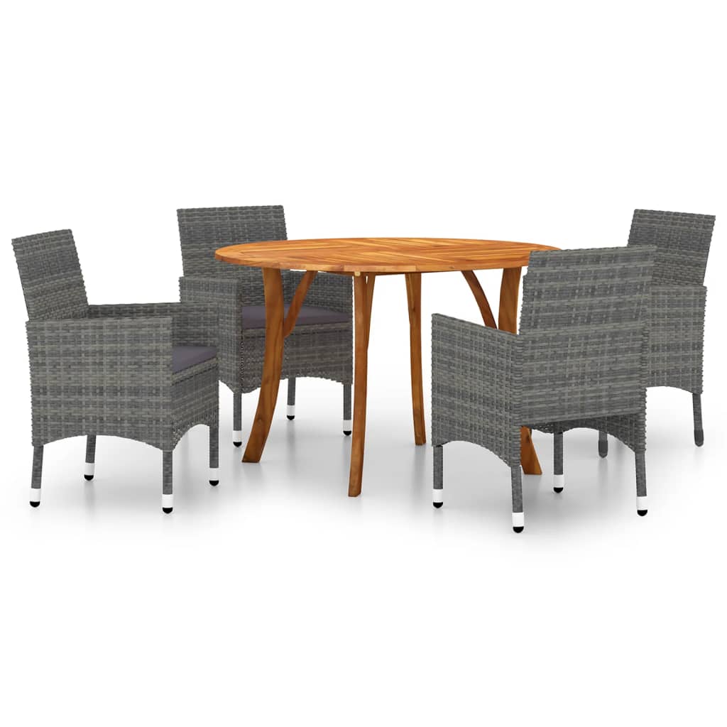 Juego De Comedor Para Jardín De 5 Piezas Gris / Vetonek_0