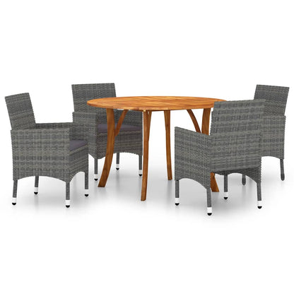 Juego De Comedor Para Jardín De 5 Piezas Gris / Vetonek_0