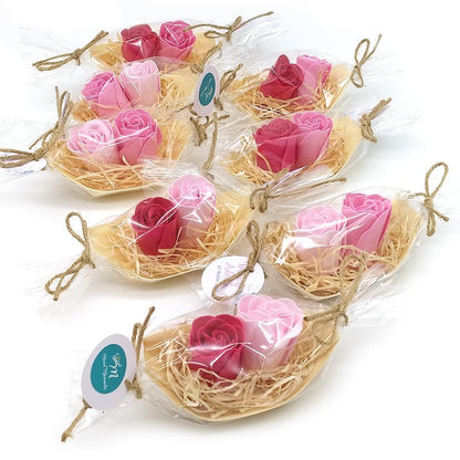 50 Barcas Con Flores Para Regalo Invitados (rosa) - Rosas De Jabón Para Baño Aromático. Detalle Original Para Eventos_4