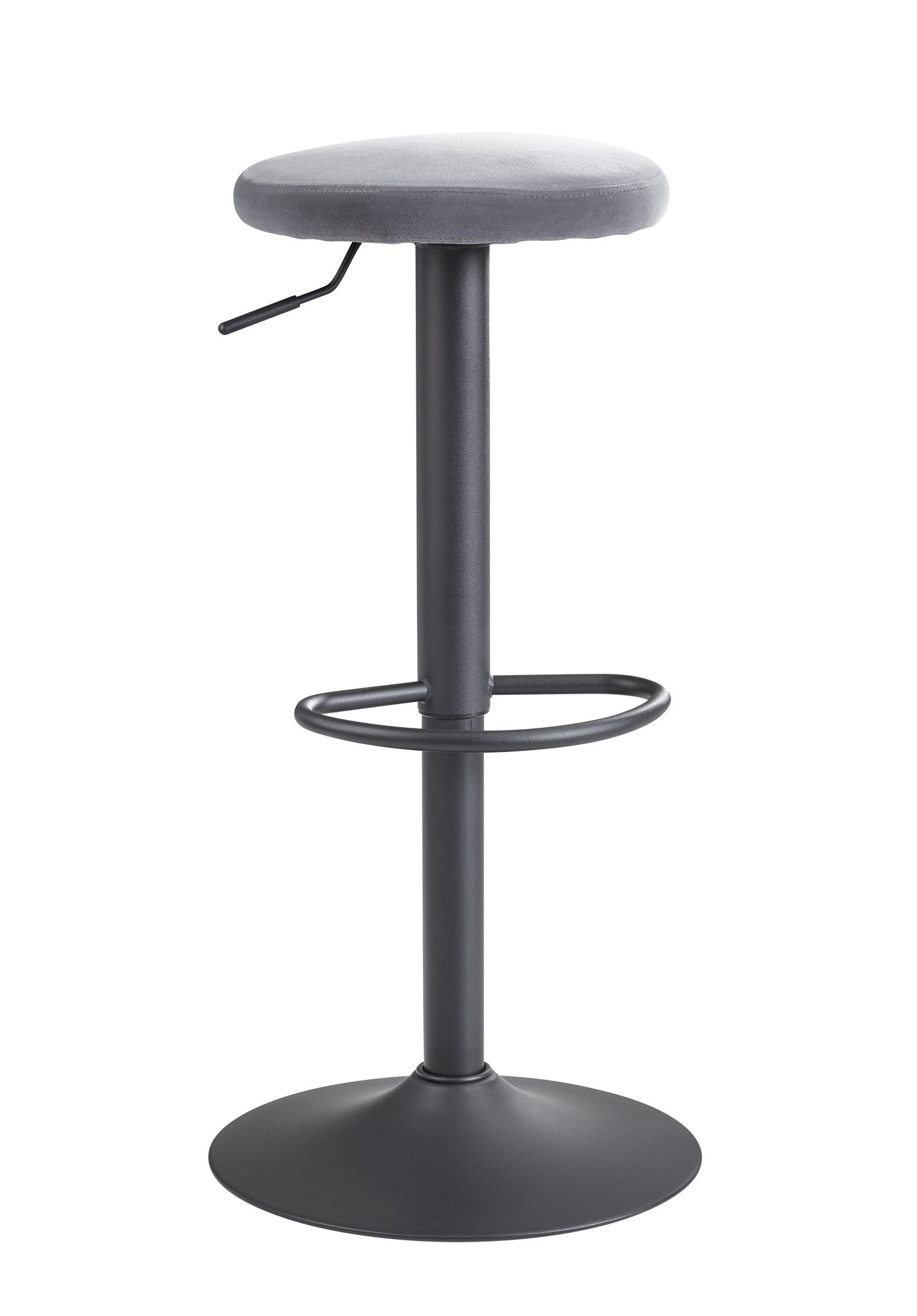 Taburete De Bar De Terciopelo Gris Oscuro Sin Respaldo 58 - 79 Cm_0