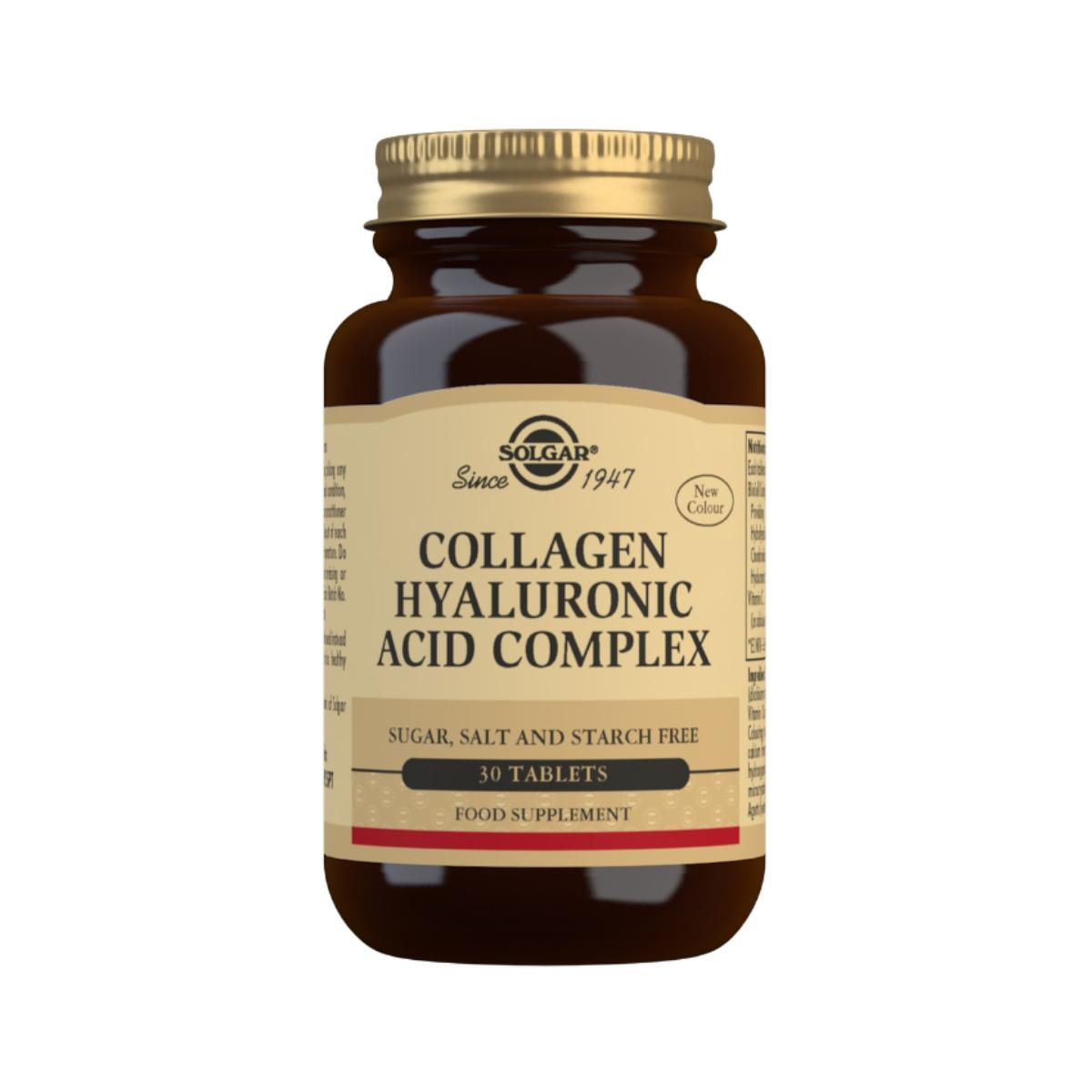 Complexo de colagénio ácido hialurónico 30 comprimidos 120 mg - Solgar