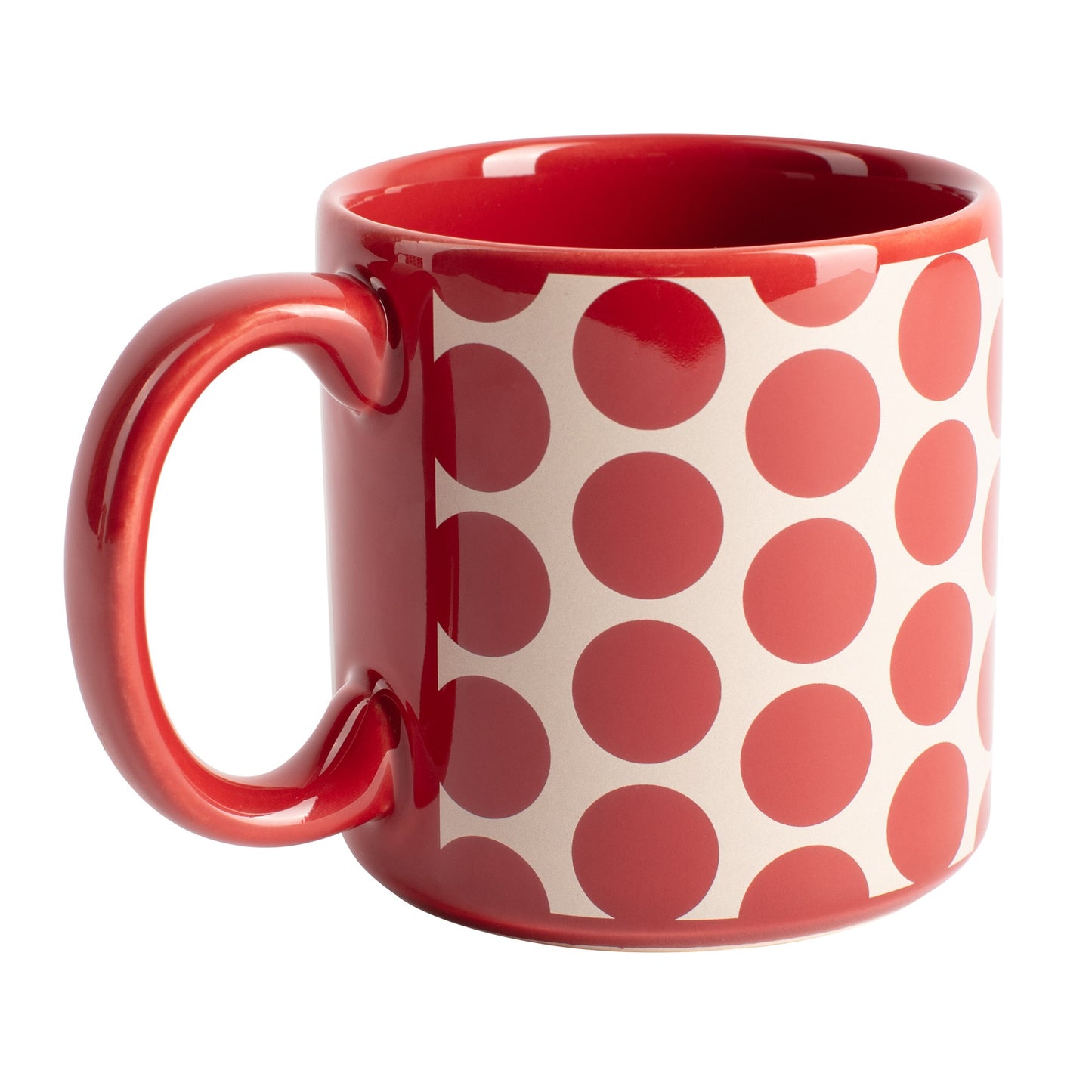 Set 4 Pzs Tazas Gres 360ml Puntos Rojos Topos Rojos Benetton_5