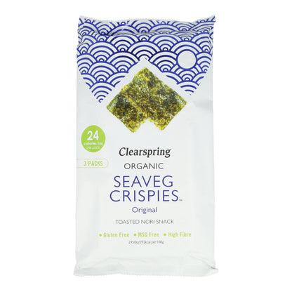 Embalagem de 5 unidades BIO Snack de Alga Nori tostada BIO Clearspring 4 g