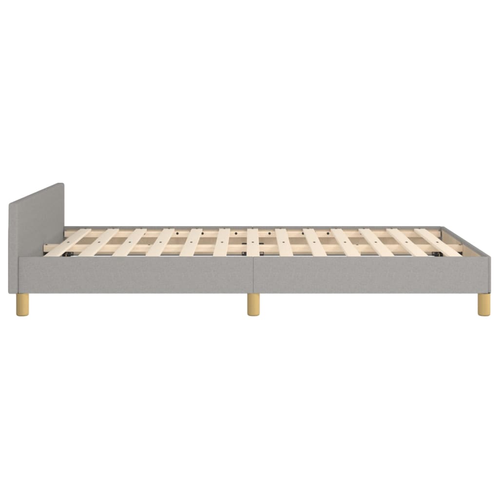 Estructura De Cama Con Cabecero De Tela Gris Claro 120x200 Cm / Vetonek_5