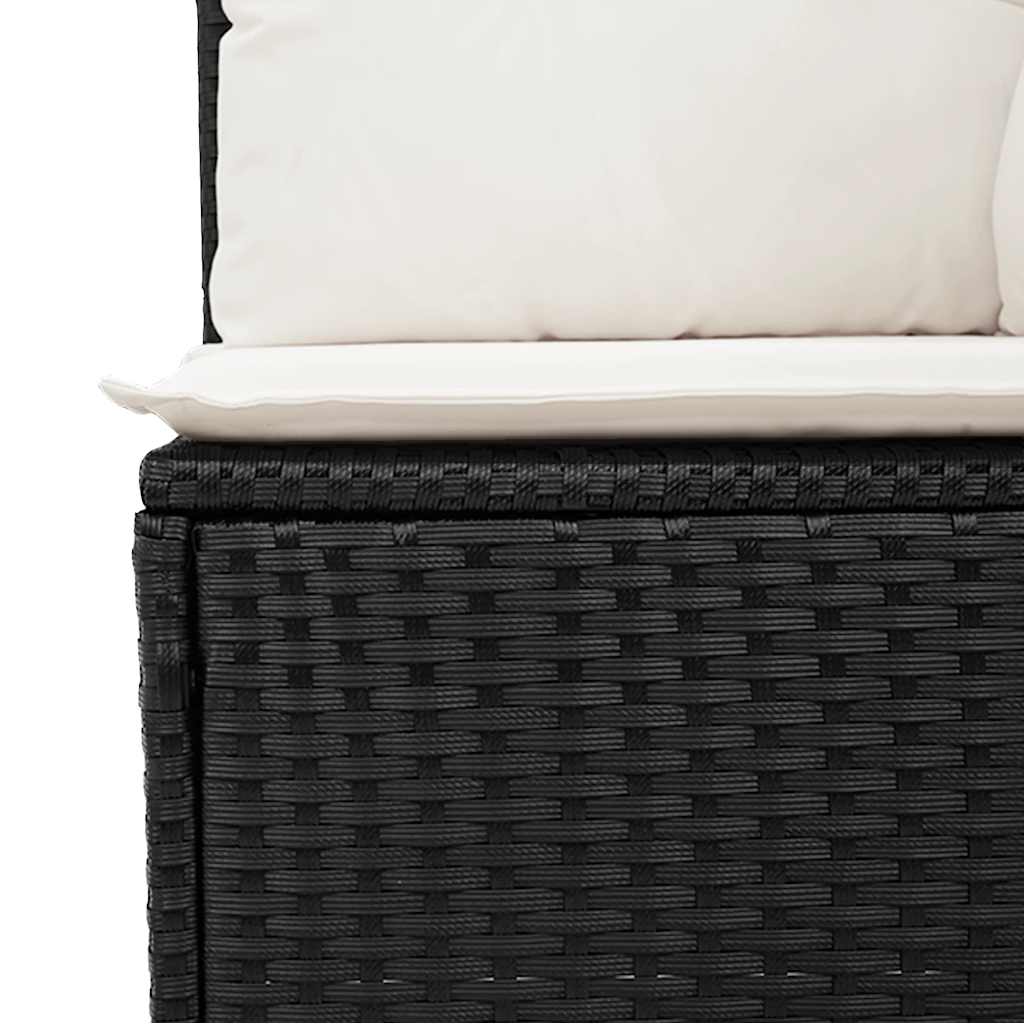 Set Sofás Jardín Y Cojines 9 Pzas Ratán Sintético Acacia Negro / Vetonek_4