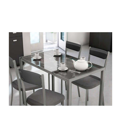 Mesa Para Cocina, Comedor Fija Md-coco Acabado Cristal Negro, 105cm(ancho) 75cm(altura) 60cm(fondo)._1