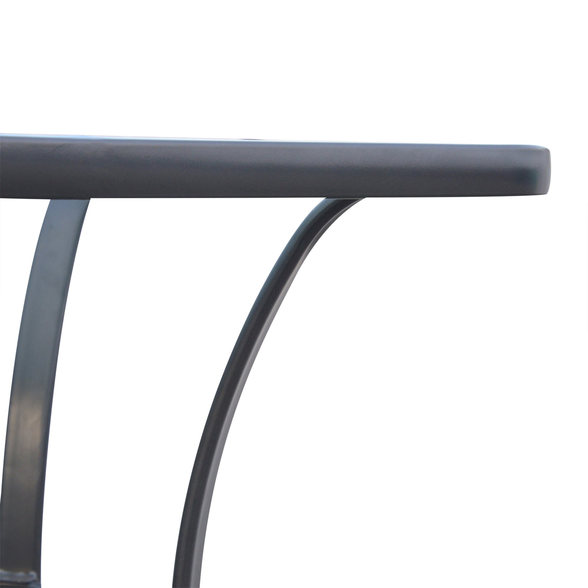 Outsunny Mesa Auxiliar De Cristal Templado Cuadrada Para Balcón Negro_4