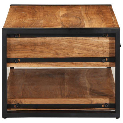 Mesa De Centro Madera Maciza De Acacia 90x50x38 Cm_3