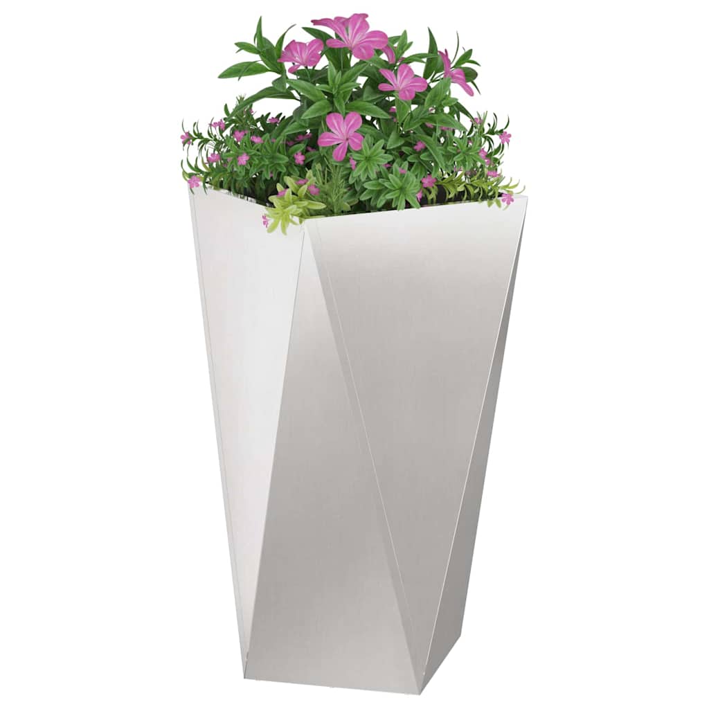 Jardinera 2 Uds. Plateado 40 X 40 X 75 Cm Acero Inoxidable_2