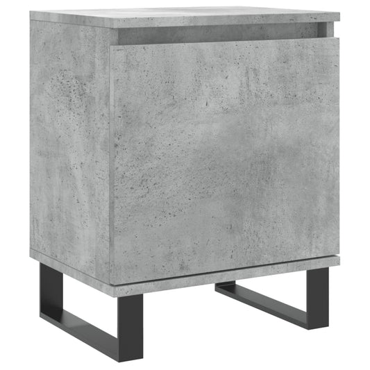 Mesita De Noche Madera De Ingeniería Gris Hormigón 40x30x50 Cm_0