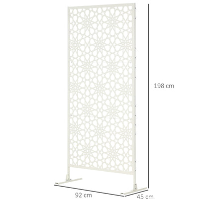 Outsunny Biombo Para Exterior De 3 Piezas Con Diseño De Copo De Nieve Blanco_2