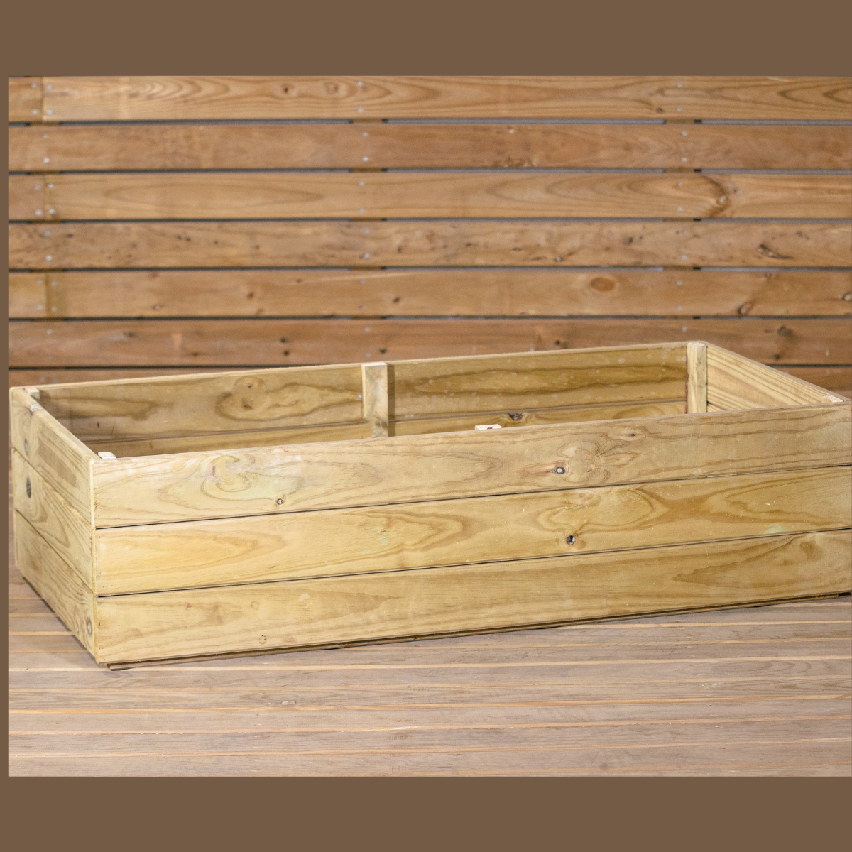Jardinera De Madera Eko De Pino Tratada Vidahuerto 120x60x30 Cm._1