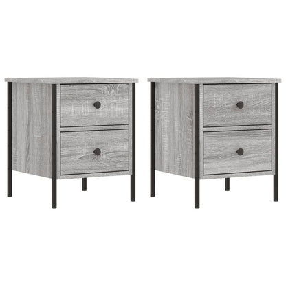 Mesita De Noche 2 Uds Madera Ingeniería Gris Sonoma 40x42x50 Cm_0