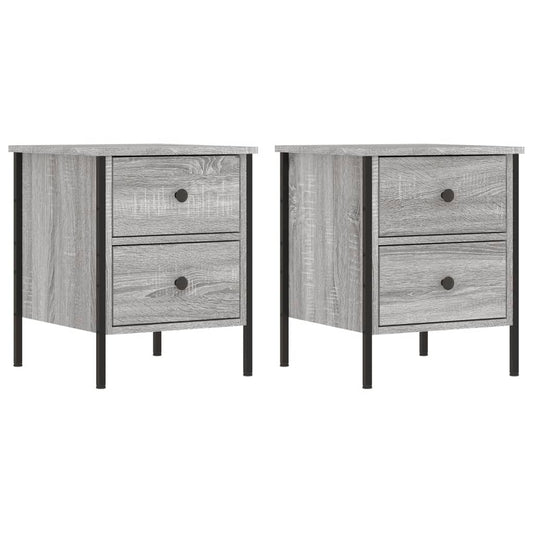 Mesita De Noche 2 Uds Madera Ingeniería Gris Sonoma 40x42x50 Cm_0