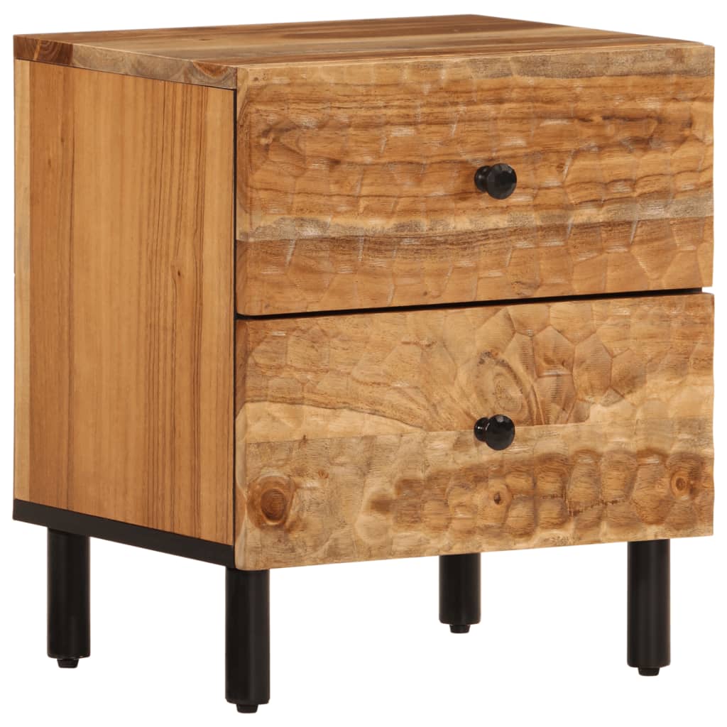 Mesita De Noche De Madera Maciza De Acacia 40x33x46 Cm_0