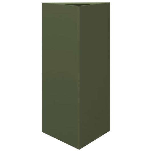 Jardinera Triangular Acero Verde Oliva 40x34,5x75 Cm_0