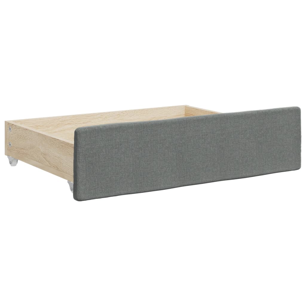 Cajones De Cama 2 Uds Madera De Ingeniería Y Tela Gris Oscuro / Vetonek_5