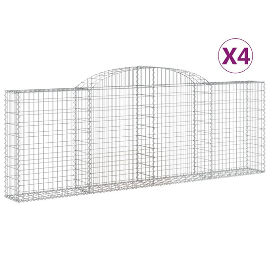 Cestas De Gaviones 4 Uds Forma De Arco Hierro 300x30x100/120 Cm_0