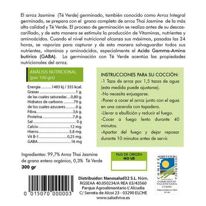 Arroz tailandês com chá verde germinado Salud Viva 300 g
