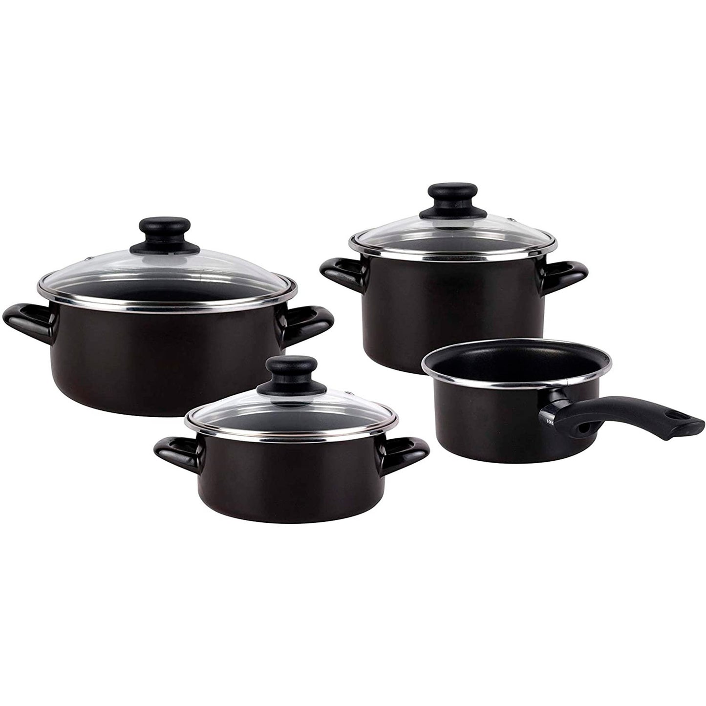 Magefesa Kenia Negra - Batería De Cocina 7 Piezas, Acero Vitrificado Exterior Negro. Antiadherente Bicapa Reforzado. Apta Para Todo Tipo De Cocinas,_4