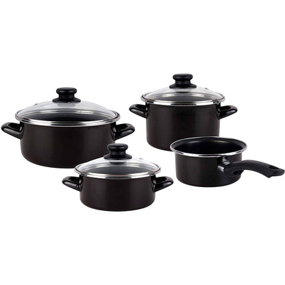 Magefesa Kenia Negra - Batería De Cocina 7 Piezas, Acero Vitrificado Exterior Negro. Antiadherente Bicapa Reforzado. Apta Para Todo Tipo De Cocinas,_4