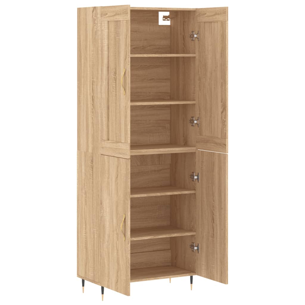 Aparador Alto Madera Contrachapada Color Roble 69,5x34x180 Cm_3