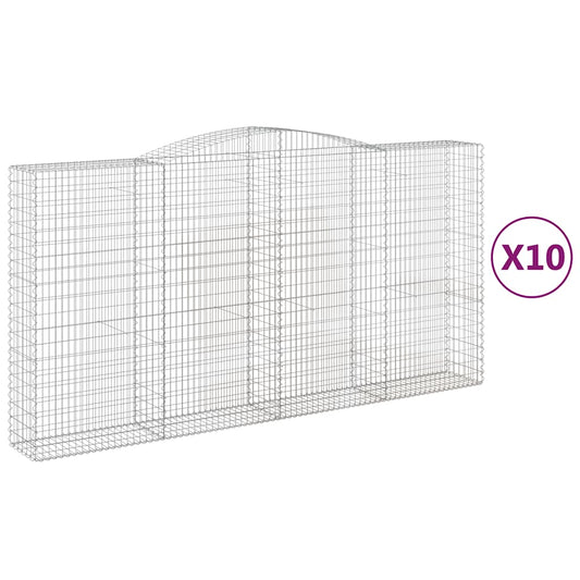 Cestas De Gaviones 10 Uds Forma De Arco Hierro 400x50x200/220cm_0