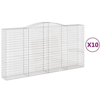 Cestas De Gaviones 10 Uds Forma De Arco Hierro 400x50x200/220cm_0