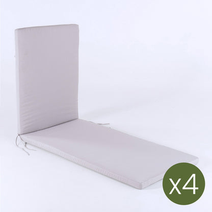 Pack 4 Cojines Para Tumbona De Jardín Color Lux Arena, Tamaño 196x60x5 Cm, Repelente Al Agua, Desenfundable_2