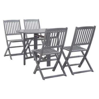 Vidaxl Juego De Comedor De Jardín 5 Pzas Madera Maciza De Acacia Gris_0