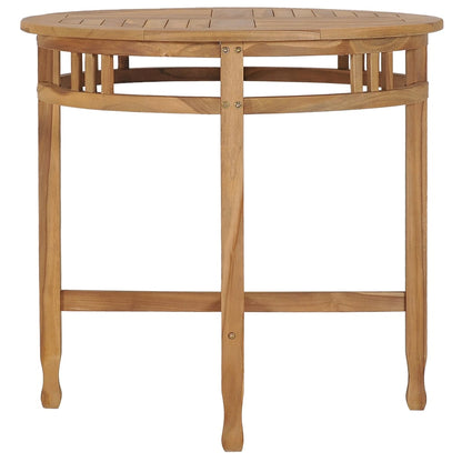Mesa De Comedor De Madera Maciza De Teca Ø 80 Cm_1