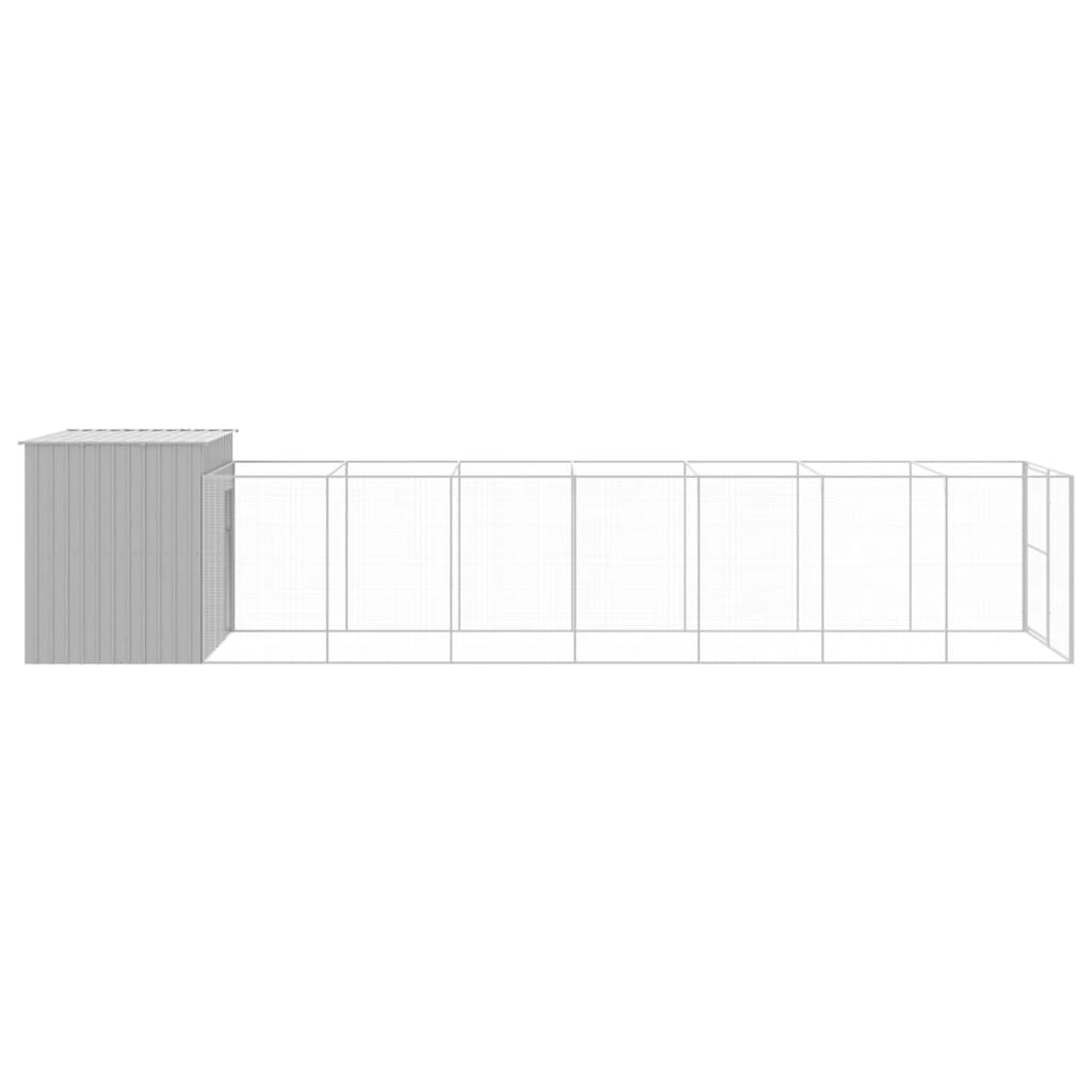 Caseta Perros Corral Acero Galvanizado Gris Claro 214x865x181cm_3
