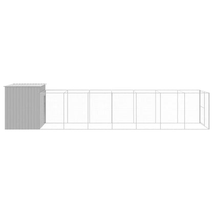 Caseta Perros Corral Acero Galvanizado Gris Claro 214x865x181cm_3