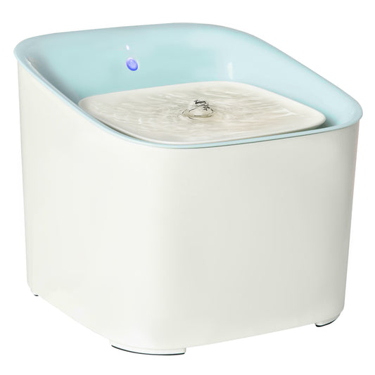 Pawhut Fuente De Agua Para Gatos 3l Con Sensor Infrarrojos 3 Modos Luz Led Azul_0