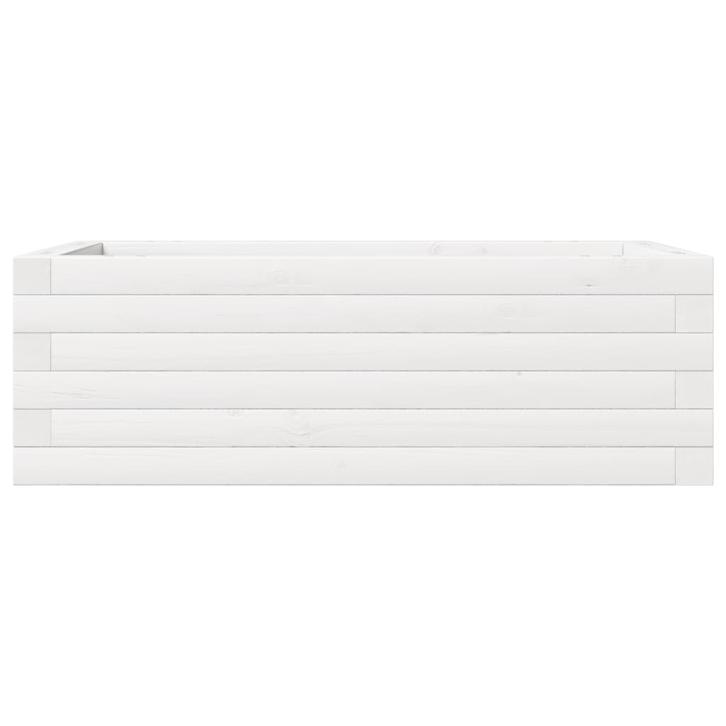 Jardinera De Madera Maciza De Pino Blanca 70x40x23 Cm_4