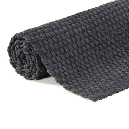 Alfombra Rectangular Algodón Antracita 160x230 Cm / Vetonek_5