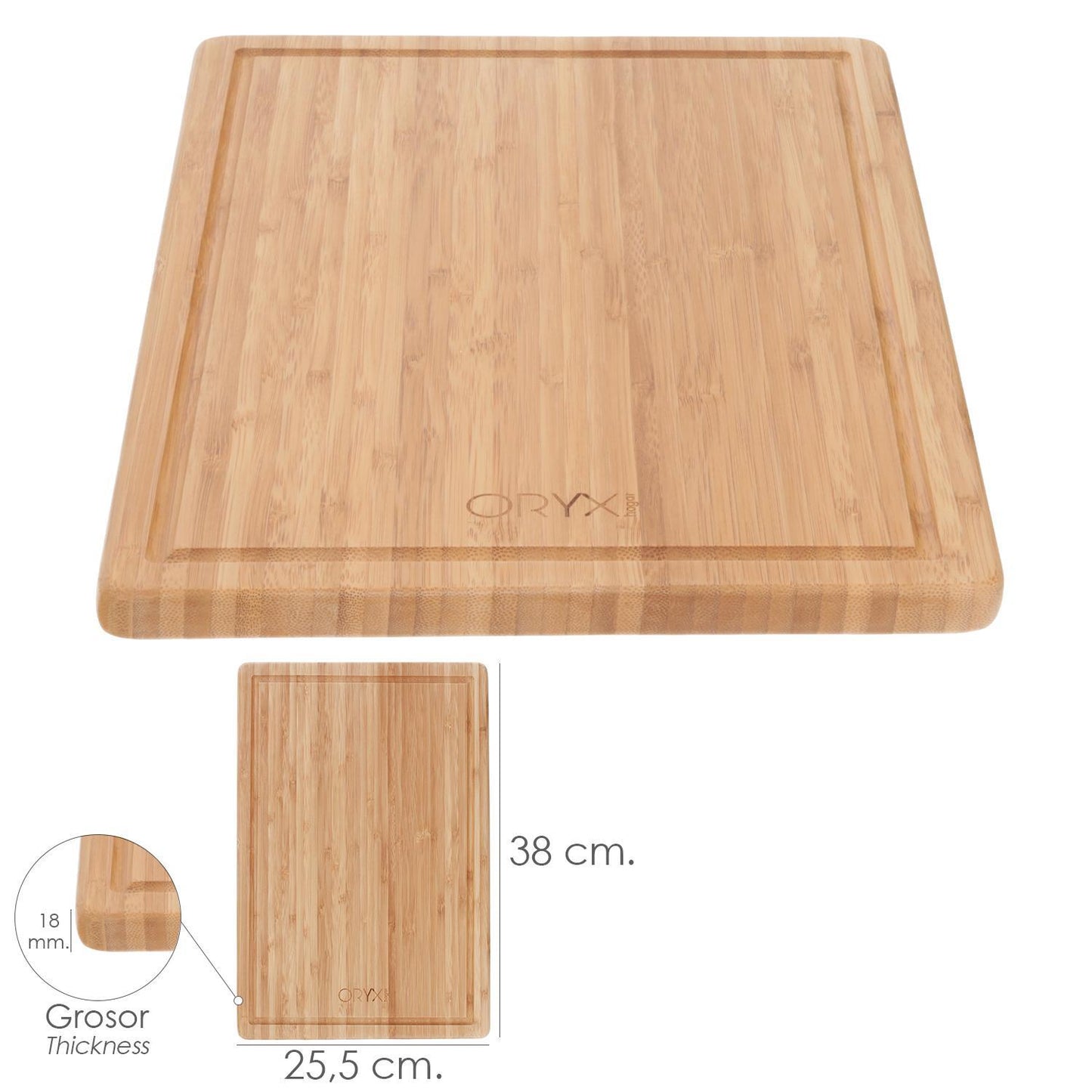 Tabla Cortar Cocina Fabricada En Madera De Bambu 100% Con Ranura 32x25,5 Cm.tabla Cortar,carne Pescado,verduras,frutas,alimentos_1