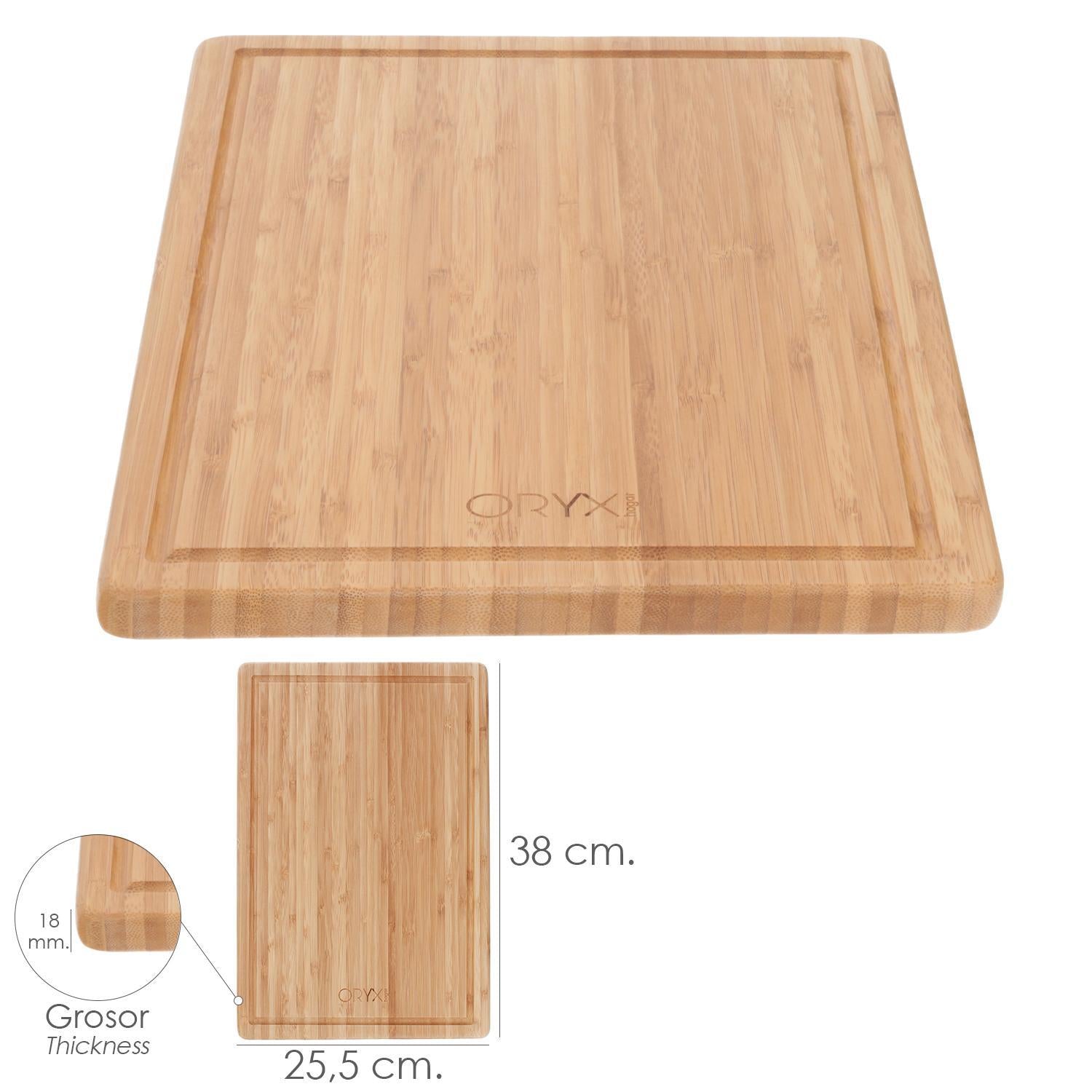 Tabla Cortar Cocina Fabricada En Madera De Bambu 100% Con Ranura 32x25,5 Cm.tabla Cortar,carne Pescado,verduras,frutas,alimentos_1