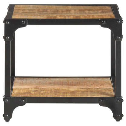 Mesa De Centro De Madera Maciza De Mango Rugosa 40x40x36 Cm_0